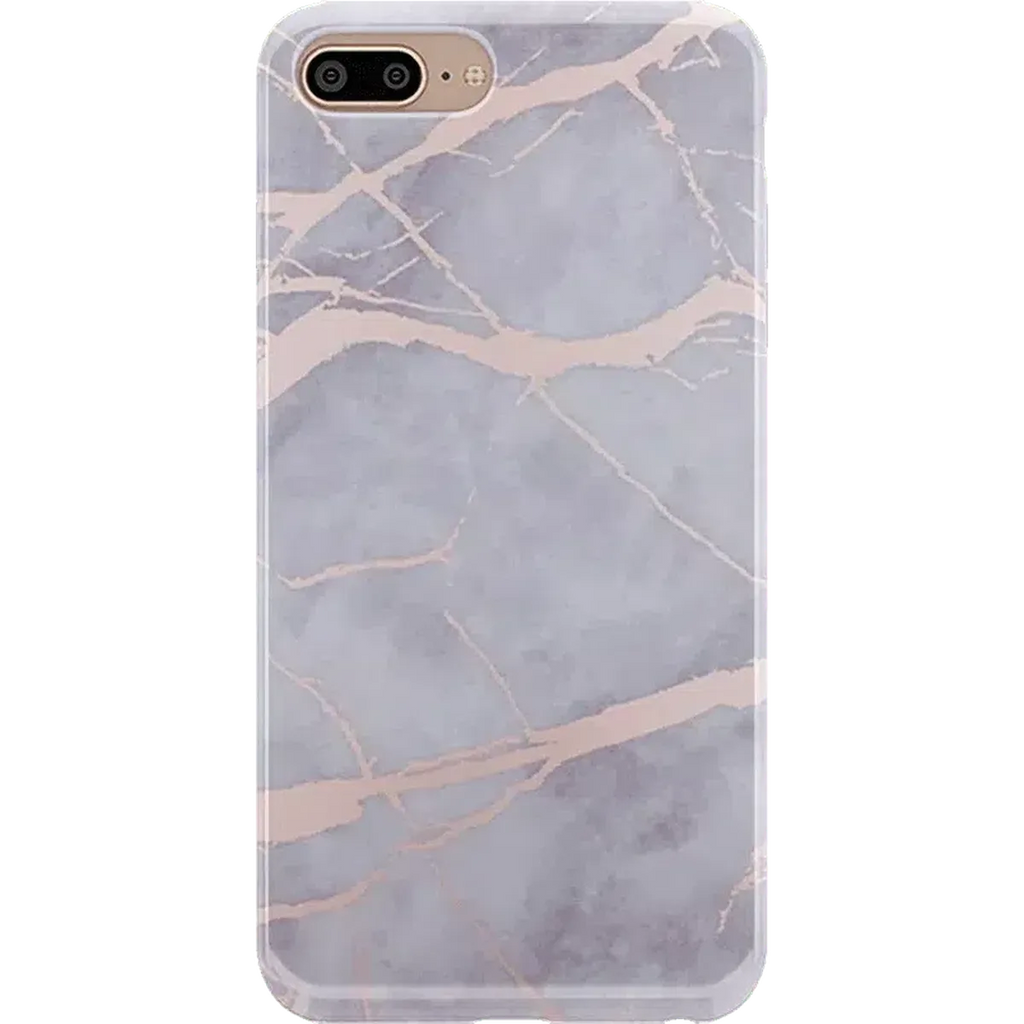 Touch of Lavender | Lavender Gray & Rose Gold Marble Case