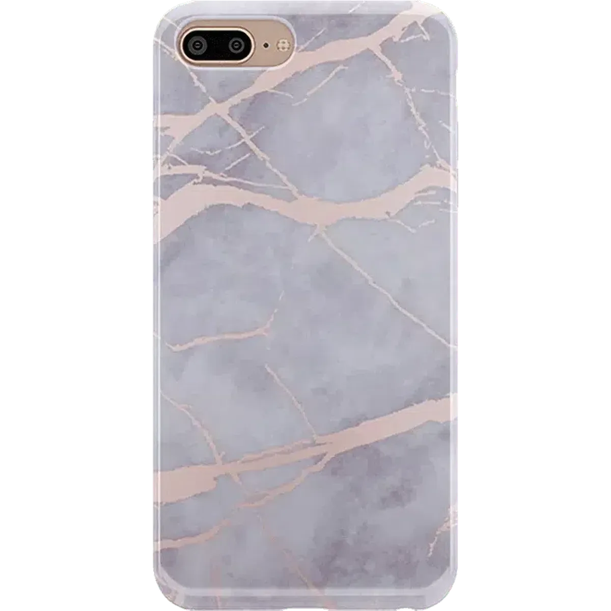 Touch of Lavender | Lavender Gray & Rose Gold Marble Case