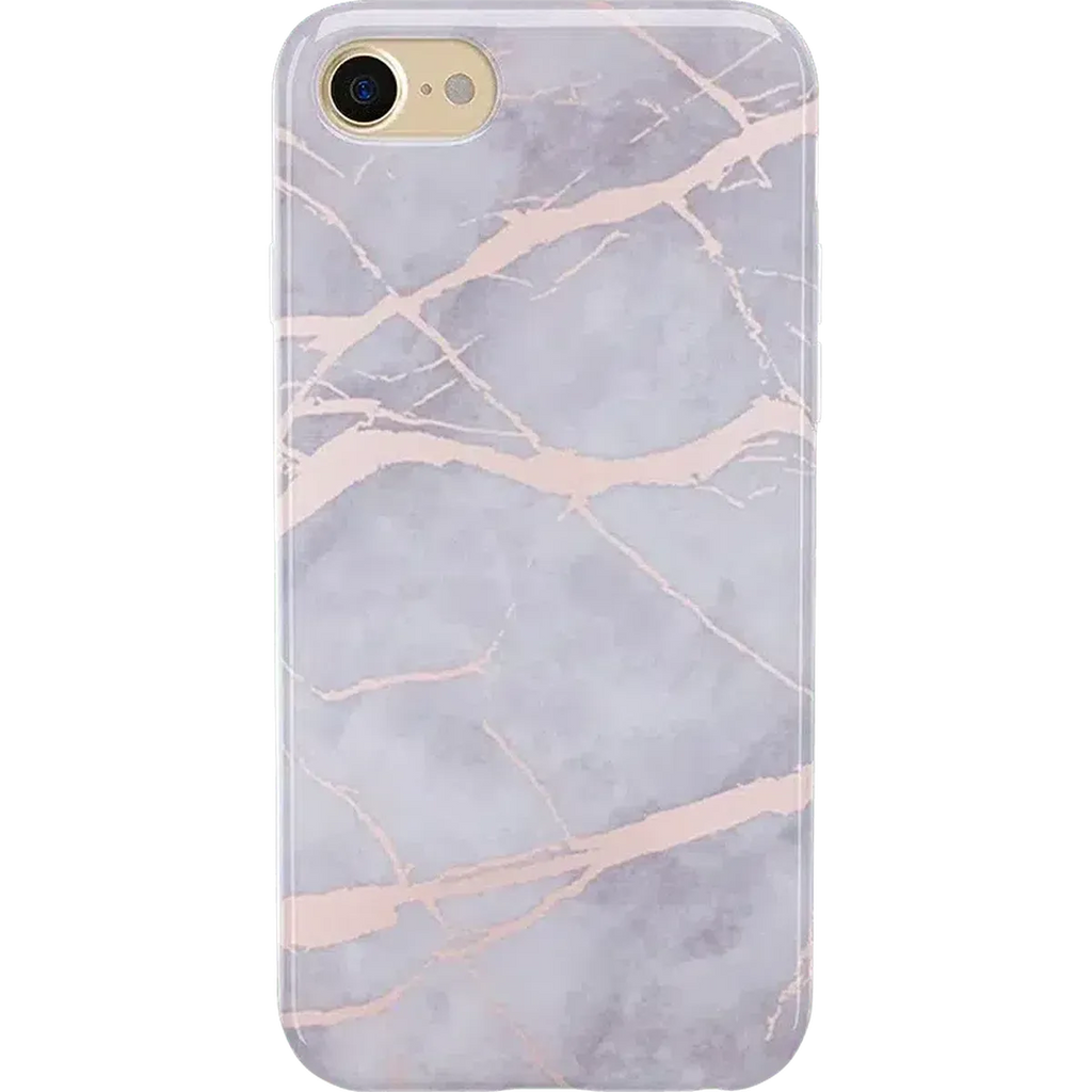 Touch of Lavender | Lavender Gray & Rose Gold Marble Case