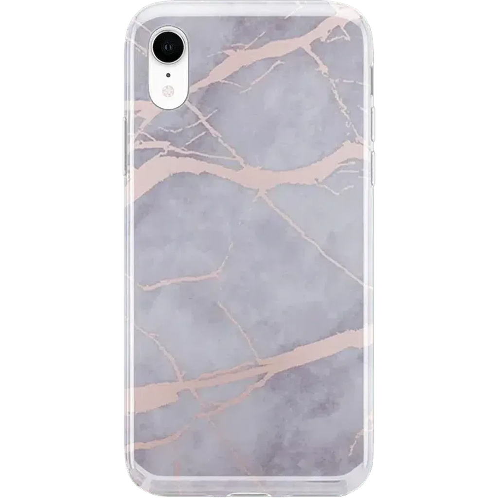 Touch of Lavender | Lavender Gray & Rose Gold Marble Case