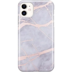 Touch of Lavender | Lavender Gray & Rose Gold Marble Case
