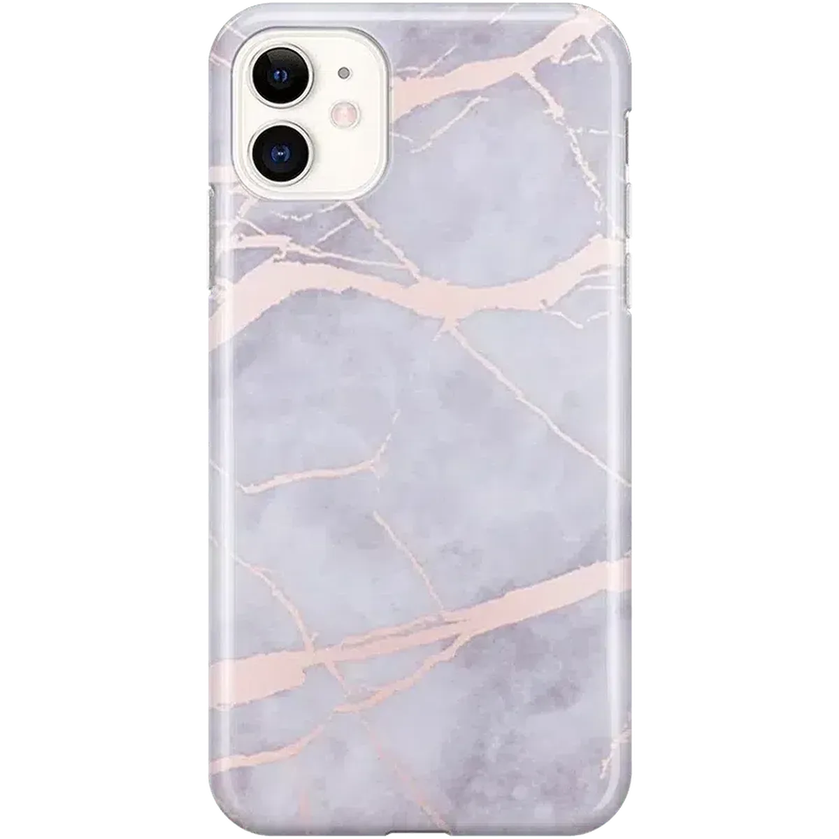 Touch of Lavender | Lavender Gray & Rose Gold Marble Case
