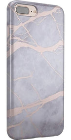 Touch of Lavender | Lavender Gray & Rose Gold Marble Case