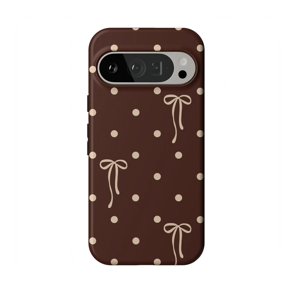 Teddy Bows | Brown Polka Dot Case