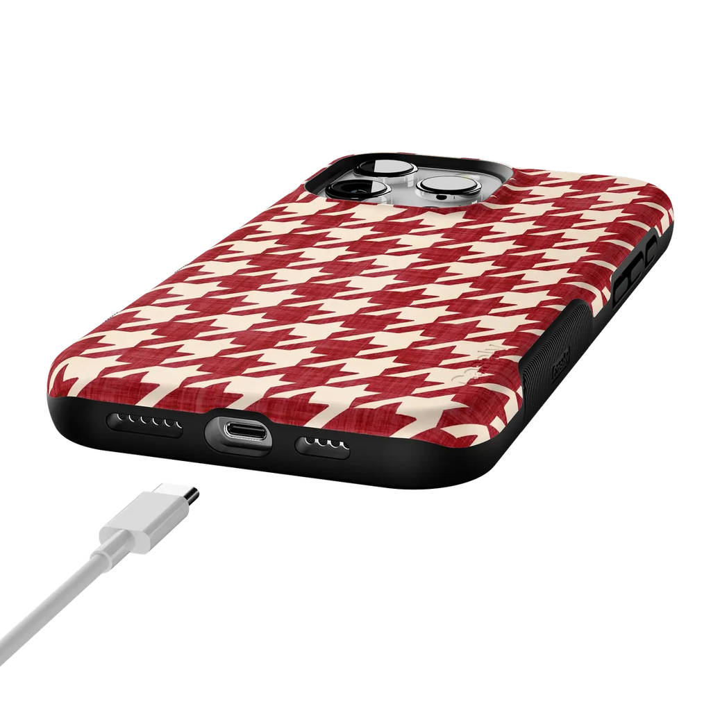 Scarlet Stitch | Red Houndstooth Case