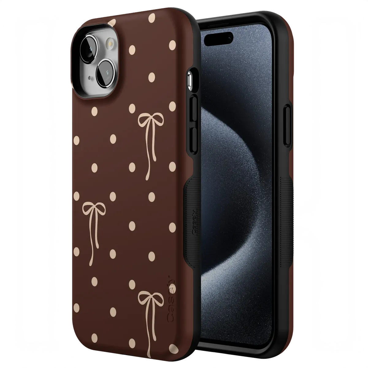 Teddy Bows | Brown Polka Dot Case