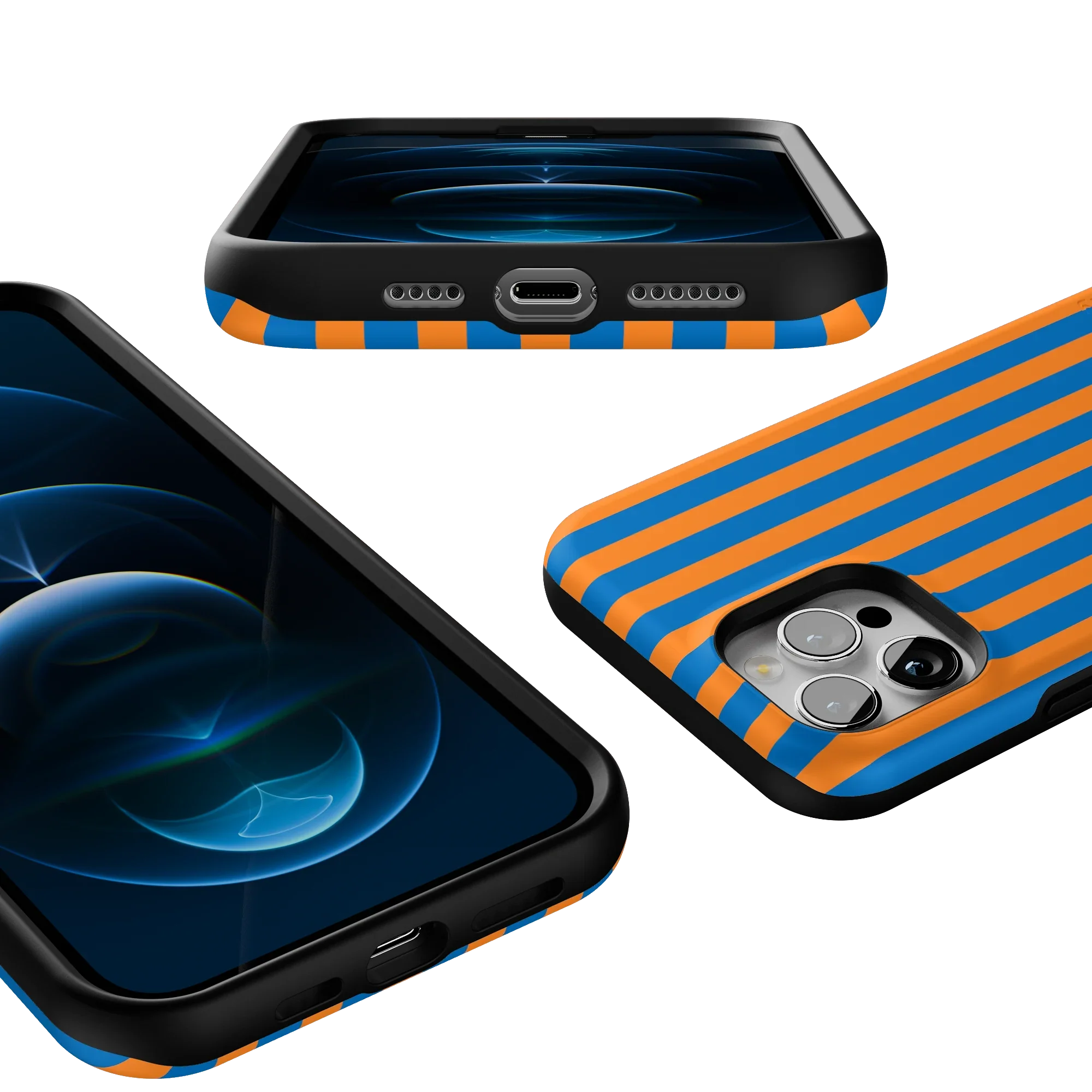 Go New York | Blue & Orange Stripes Case