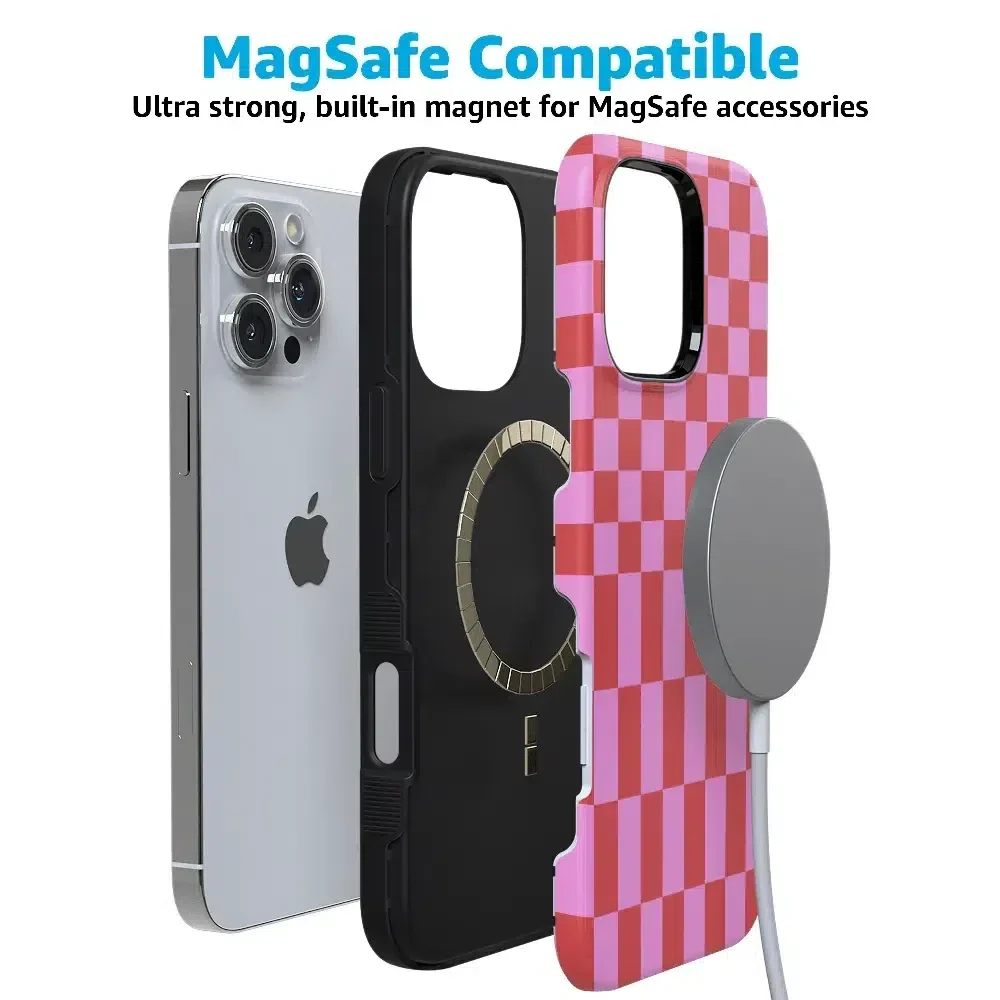 Vibe Check | Pink Checkerboard Case
