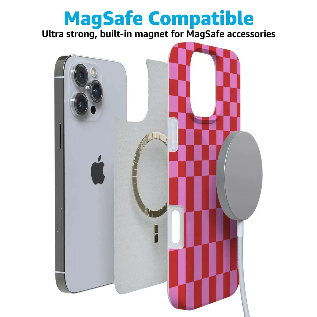 Vibe Check | Pink Checkerboard Case