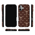 Teddy Bows | Brown Polka Dot Case