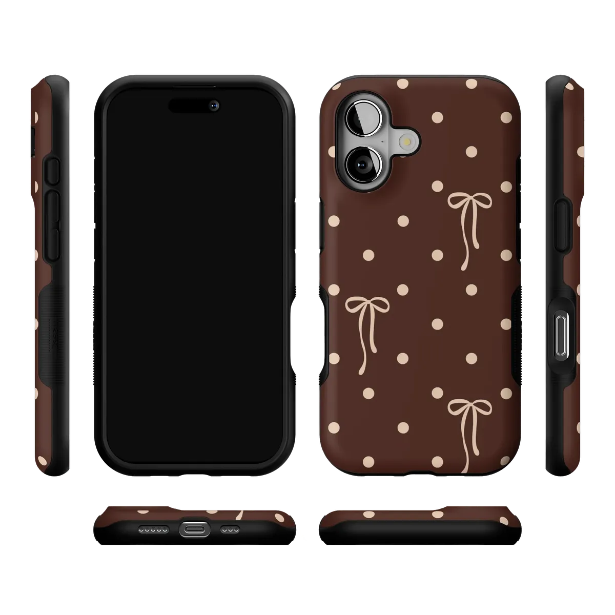 Teddy Bows | Brown Polka Dot Case