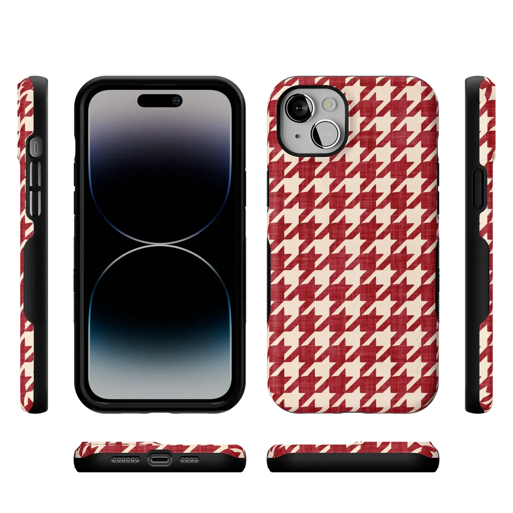 Scarlet Stitch | Red Houndstooth Case