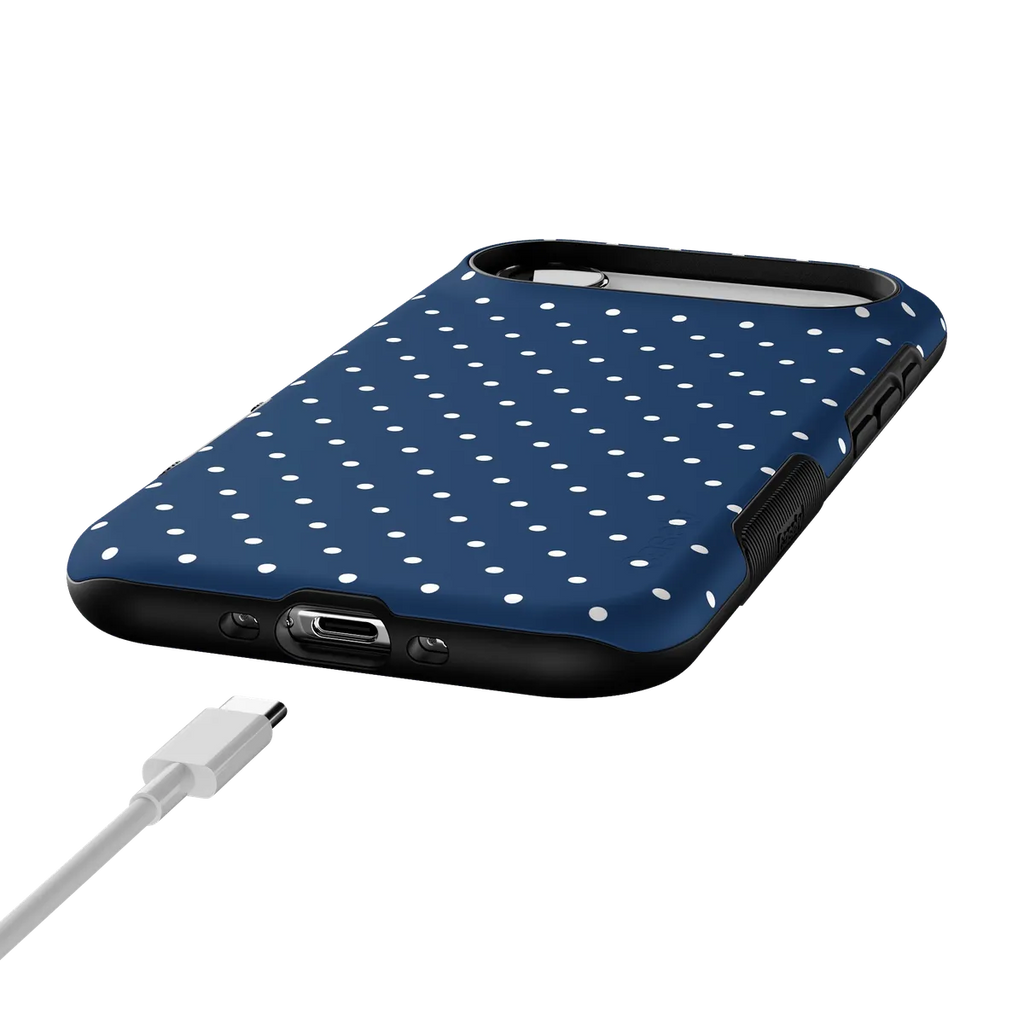 On the Dot | Navy Polka Dot Case