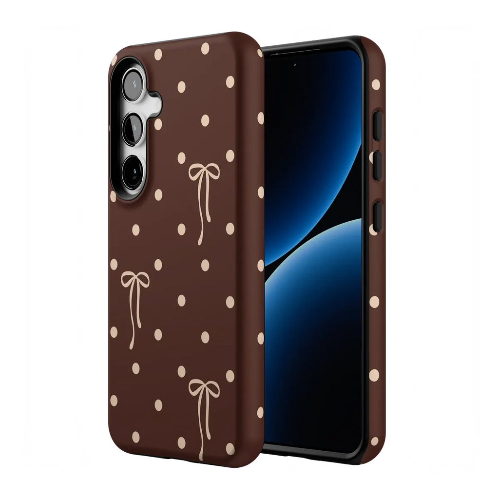 Teddy Bows | Brown Polka Dot Case