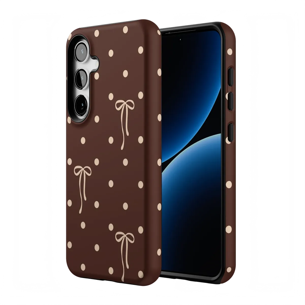 Teddy Bows | Brown Polka Dot Case