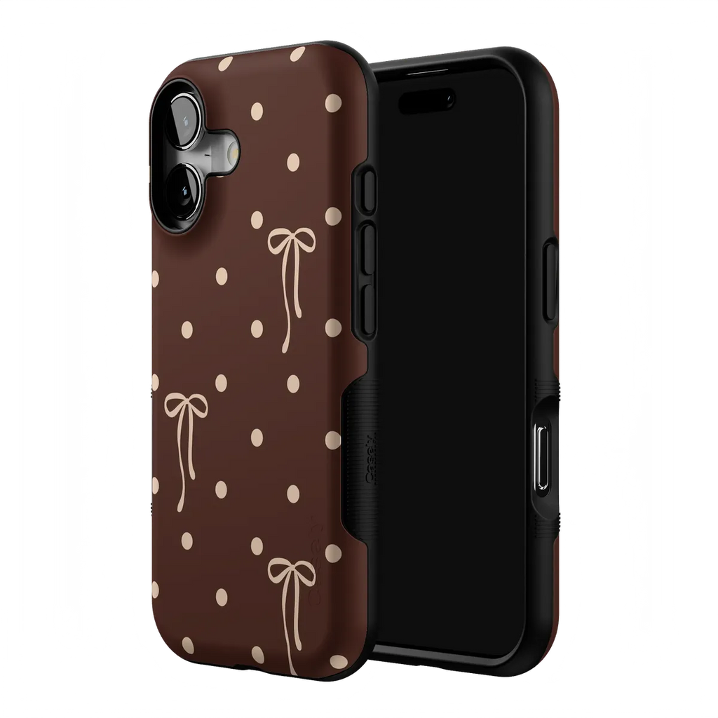 Teddy Bows | Brown Polka Dot Case