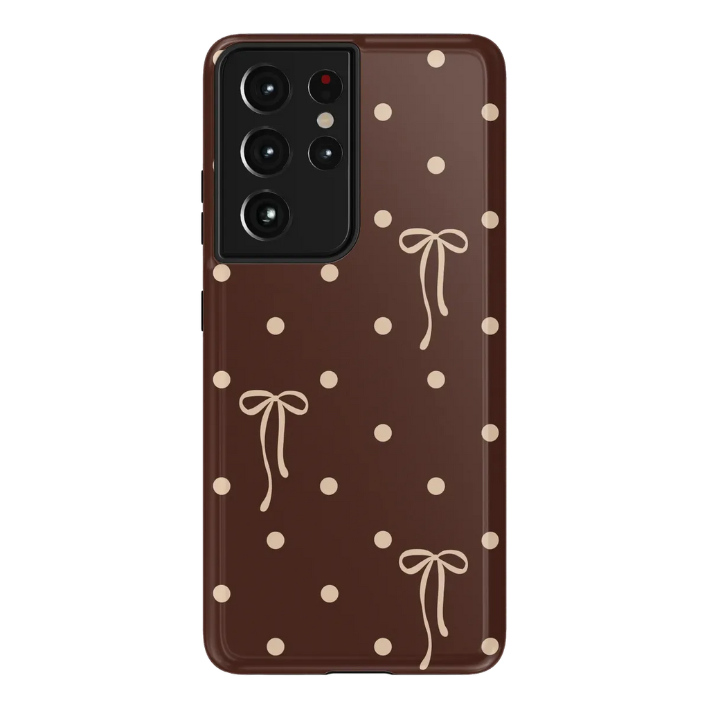 Teddy Bows | Brown Polka Dot Case