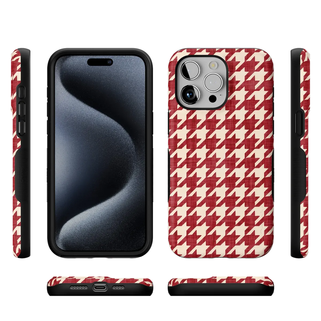 Scarlet Stitch | Red Houndstooth Case
