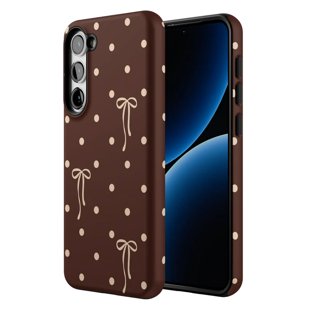 Teddy Bows | Brown Polka Dot Case