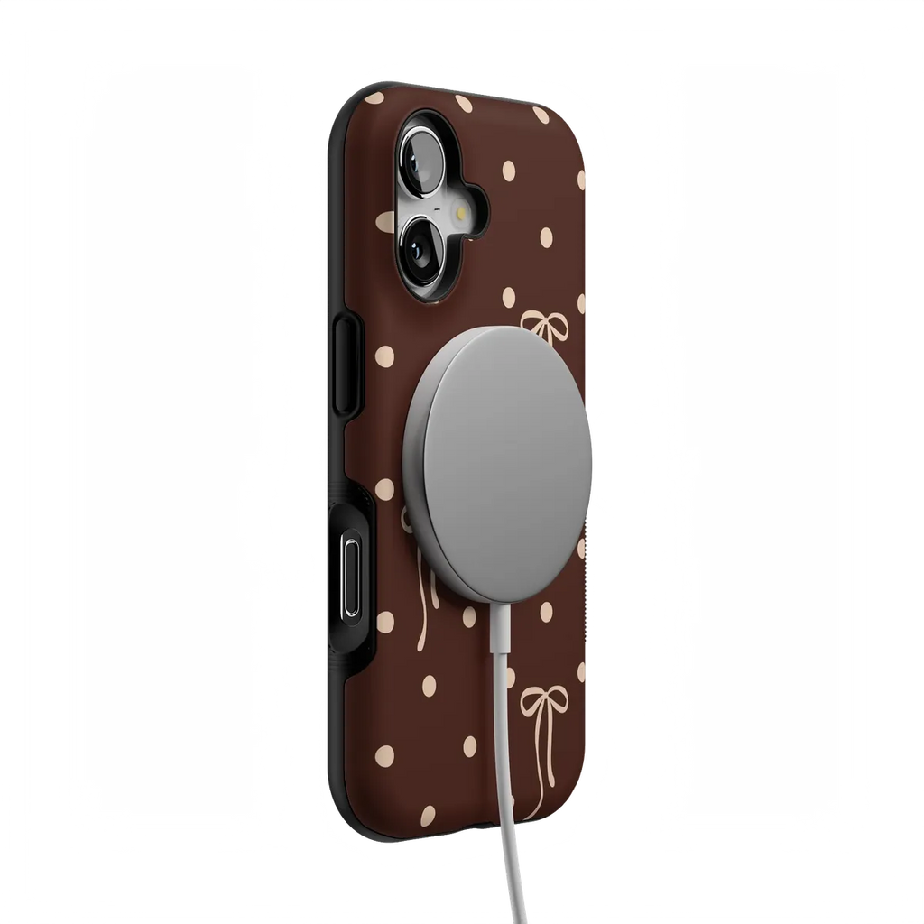 Teddy Bows | Brown Polka Dot Case