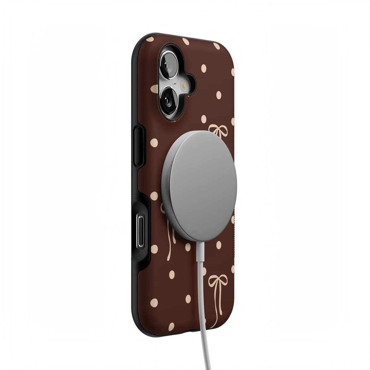 Teddy Bows | Brown Polka Dot Case
