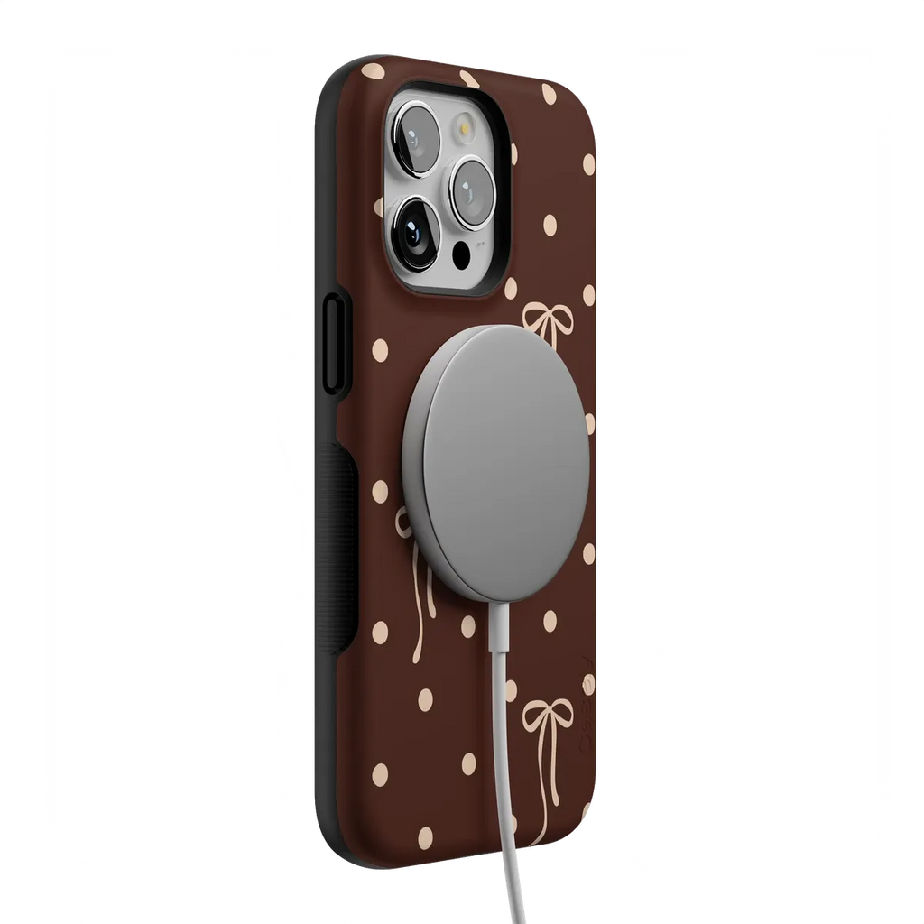 Teddy Bows | Brown Polka Dot Case