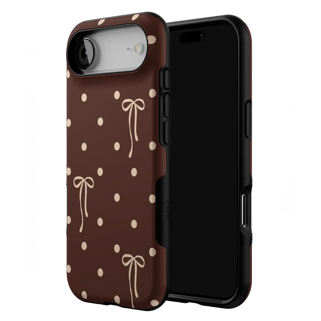 Teddy Bows | Brown Polka Dot Case