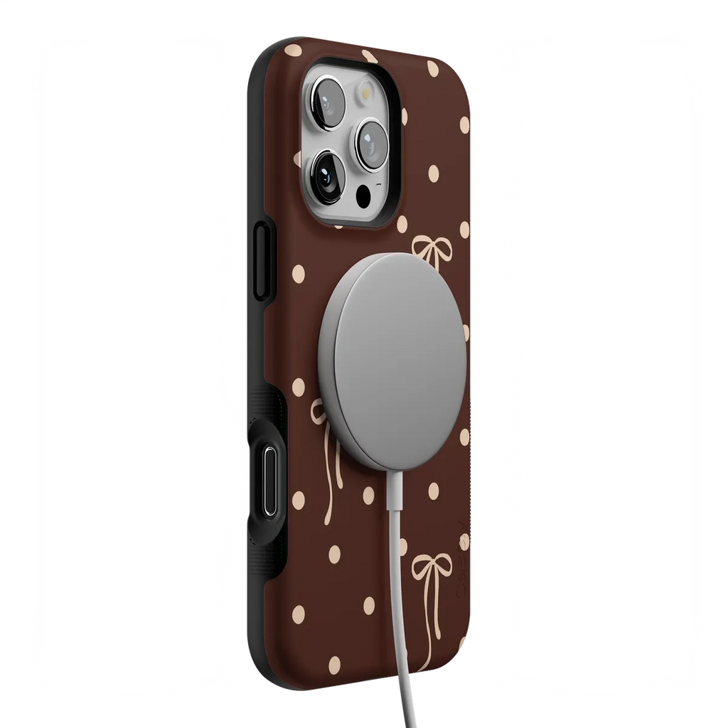 Teddy Bows | Brown Polka Dot Case