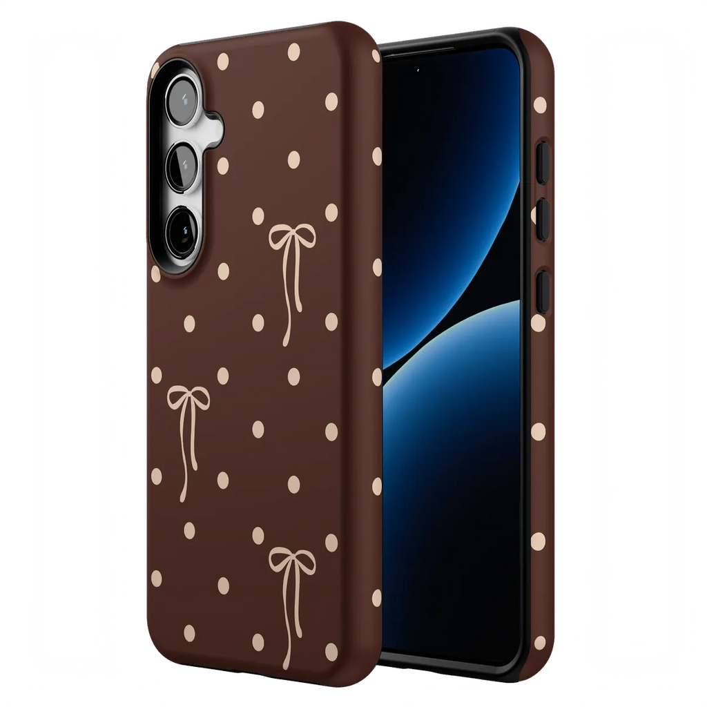 Teddy Bows | Brown Polka Dot Case