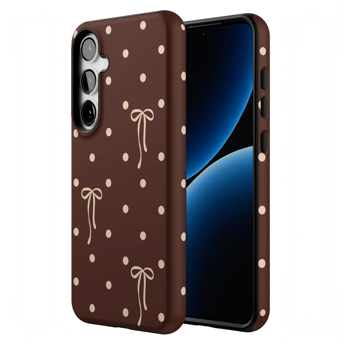 Teddy Bows | Brown Polka Dot Case