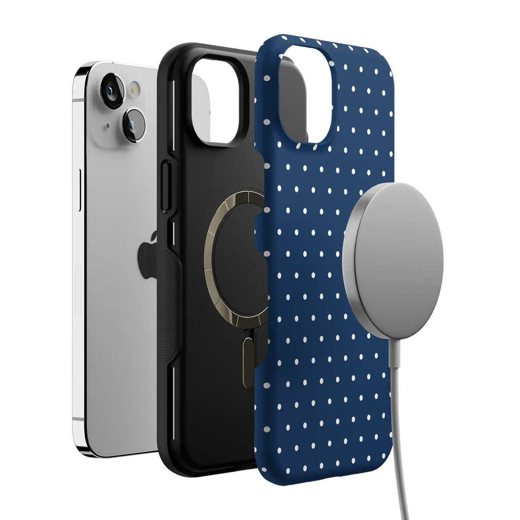 On the Dot | Navy Polka Dot Case