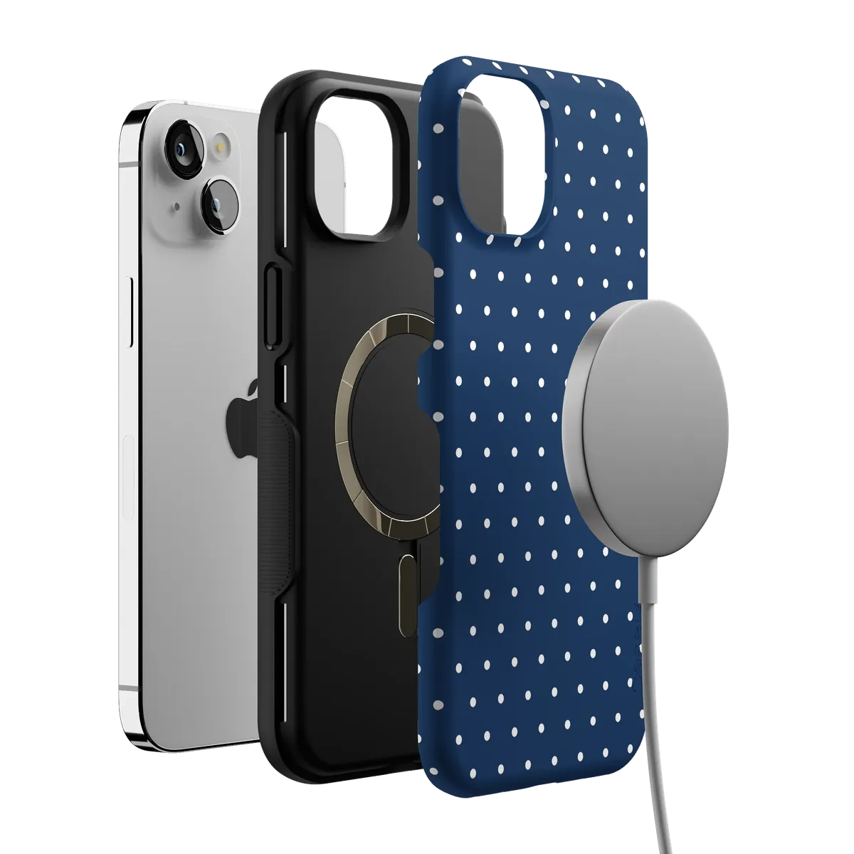 On the Dot | Navy Polka Dot Case