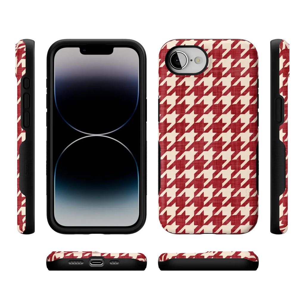 Scarlet Stitch | Red Houndstooth Case