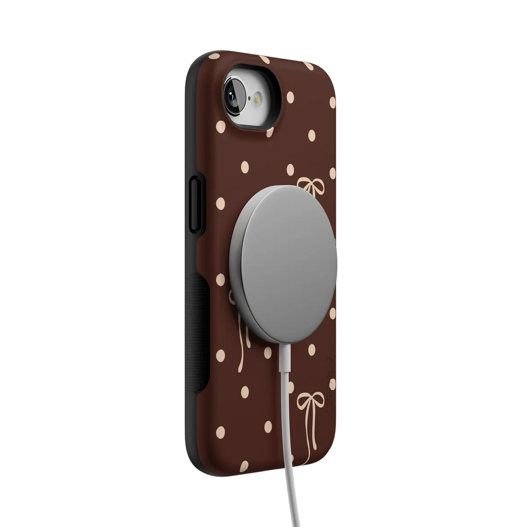 Teddy Bows | Brown Polka Dot Case