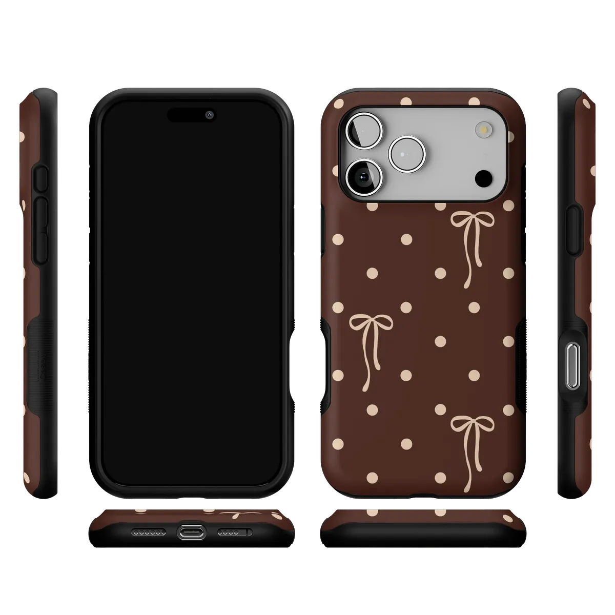 Teddy Bows | Brown Polka Dot Case