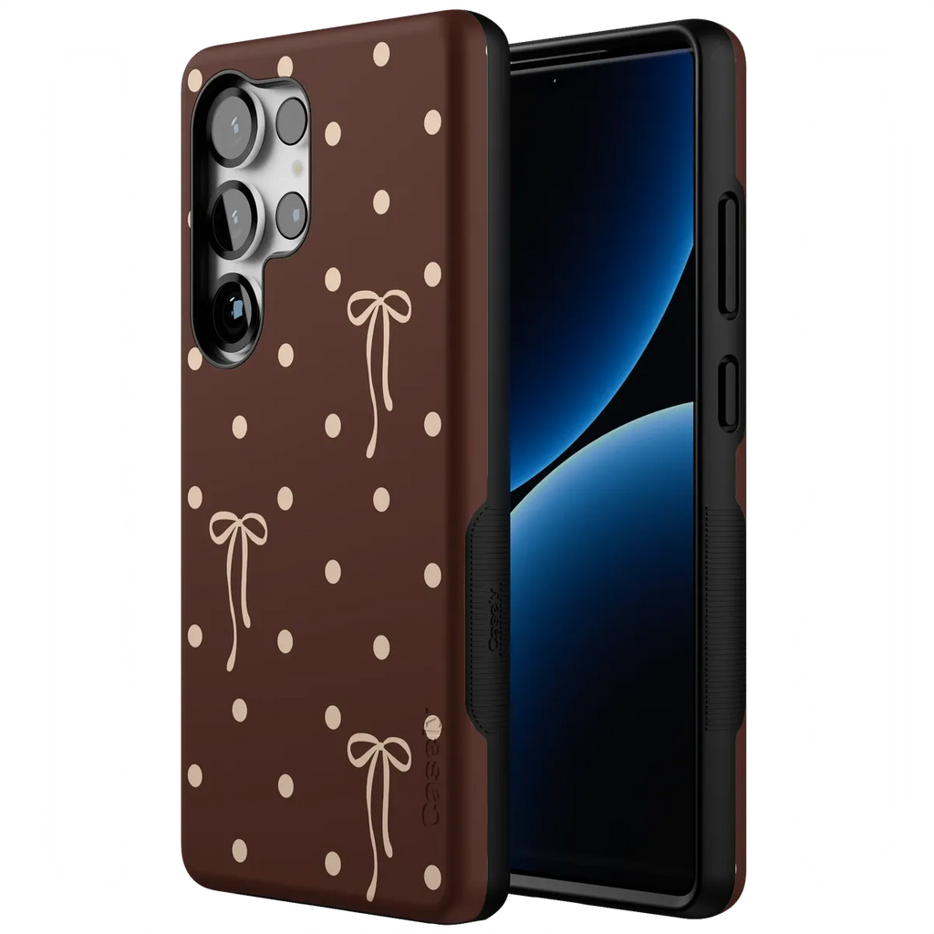 Teddy Bows | Brown Polka Dot Case
